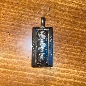 Vintage Sterling Sliver Pendent Unsigned Fancy Scrolls Design